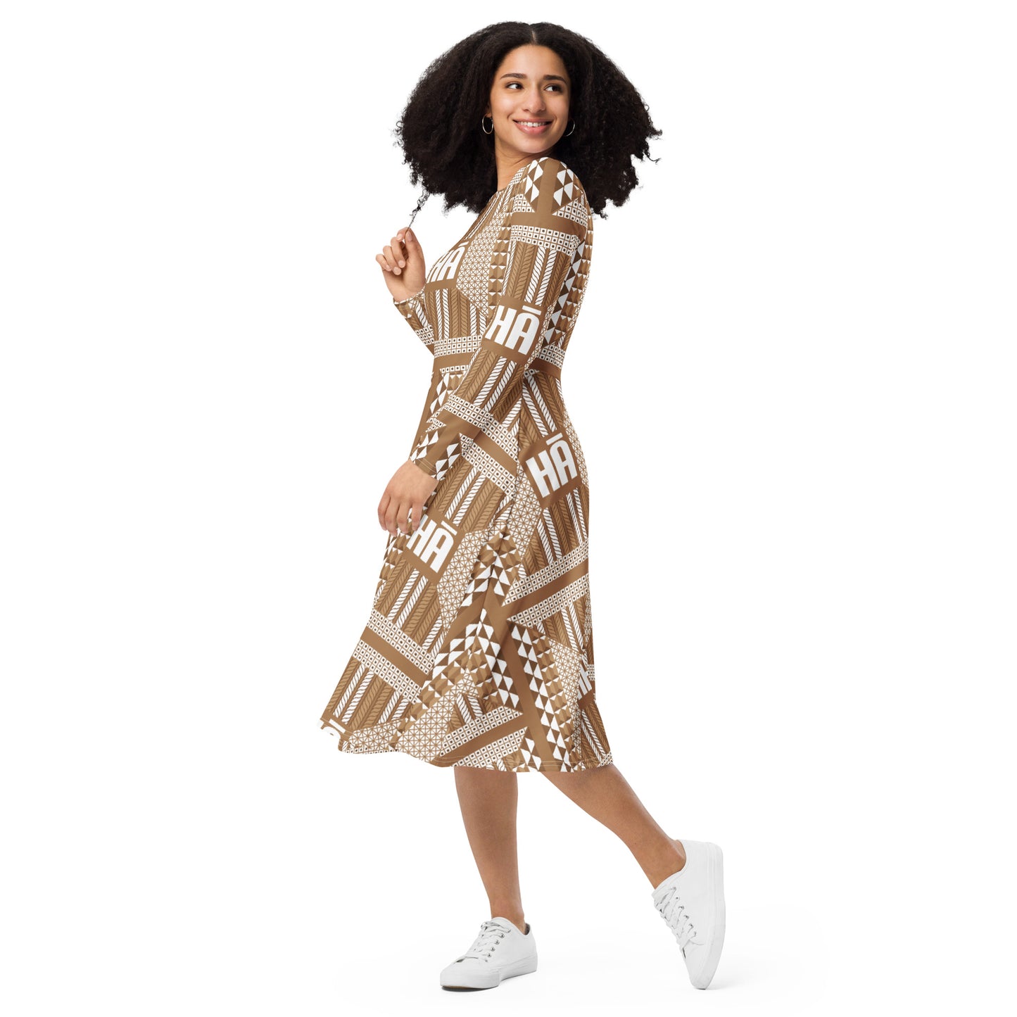 Malino Long Sleeve Dress - Brown