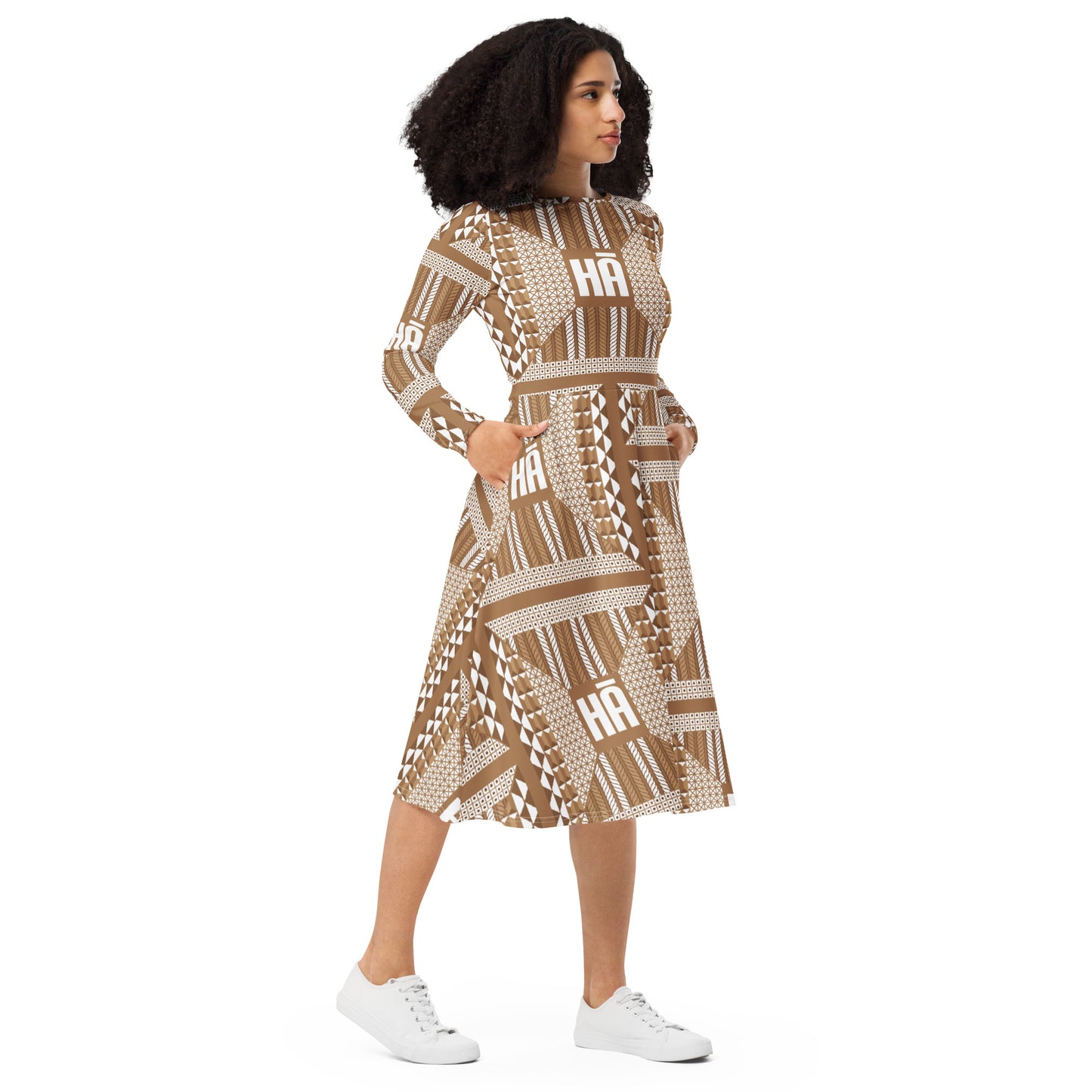 Malino Long Sleeve Dress - Brown