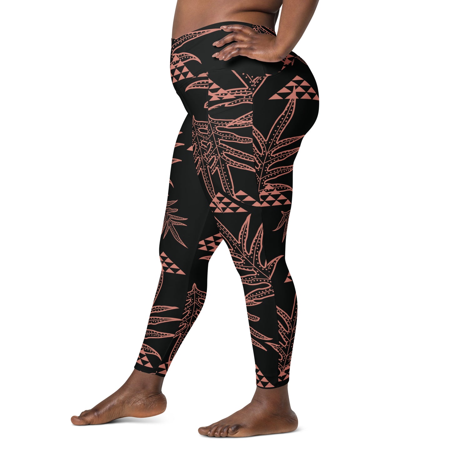 Laua'e Rose Leggings with pockets