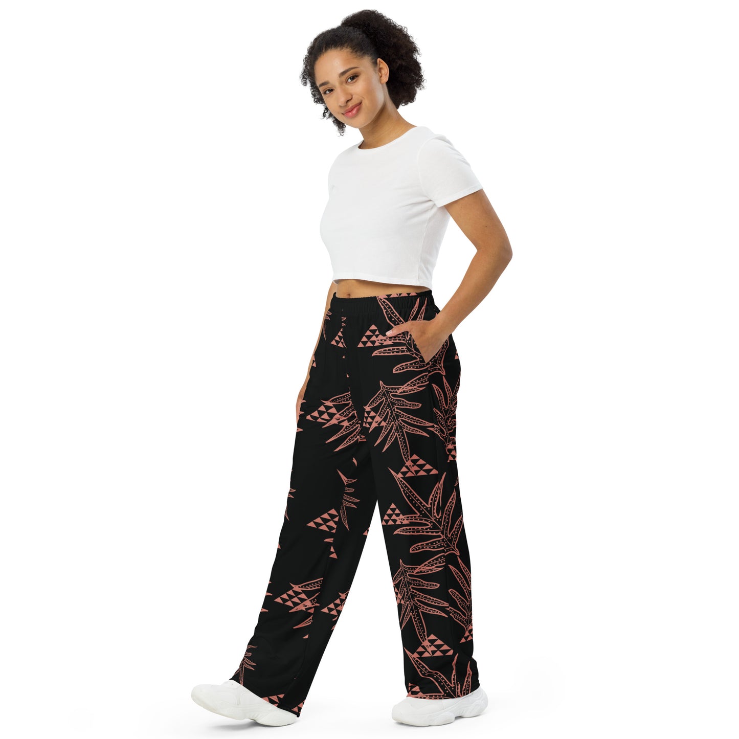 Laua'e Rose unisex wide-leg pants