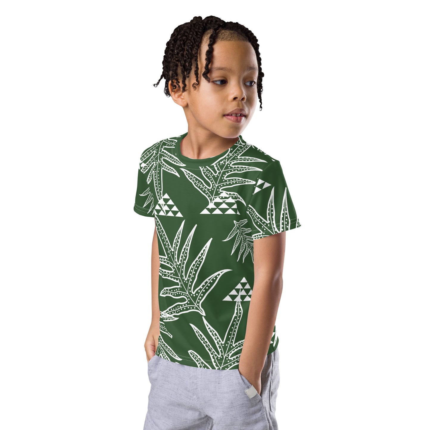 Laua'e Green Kids crew neck t-shirt