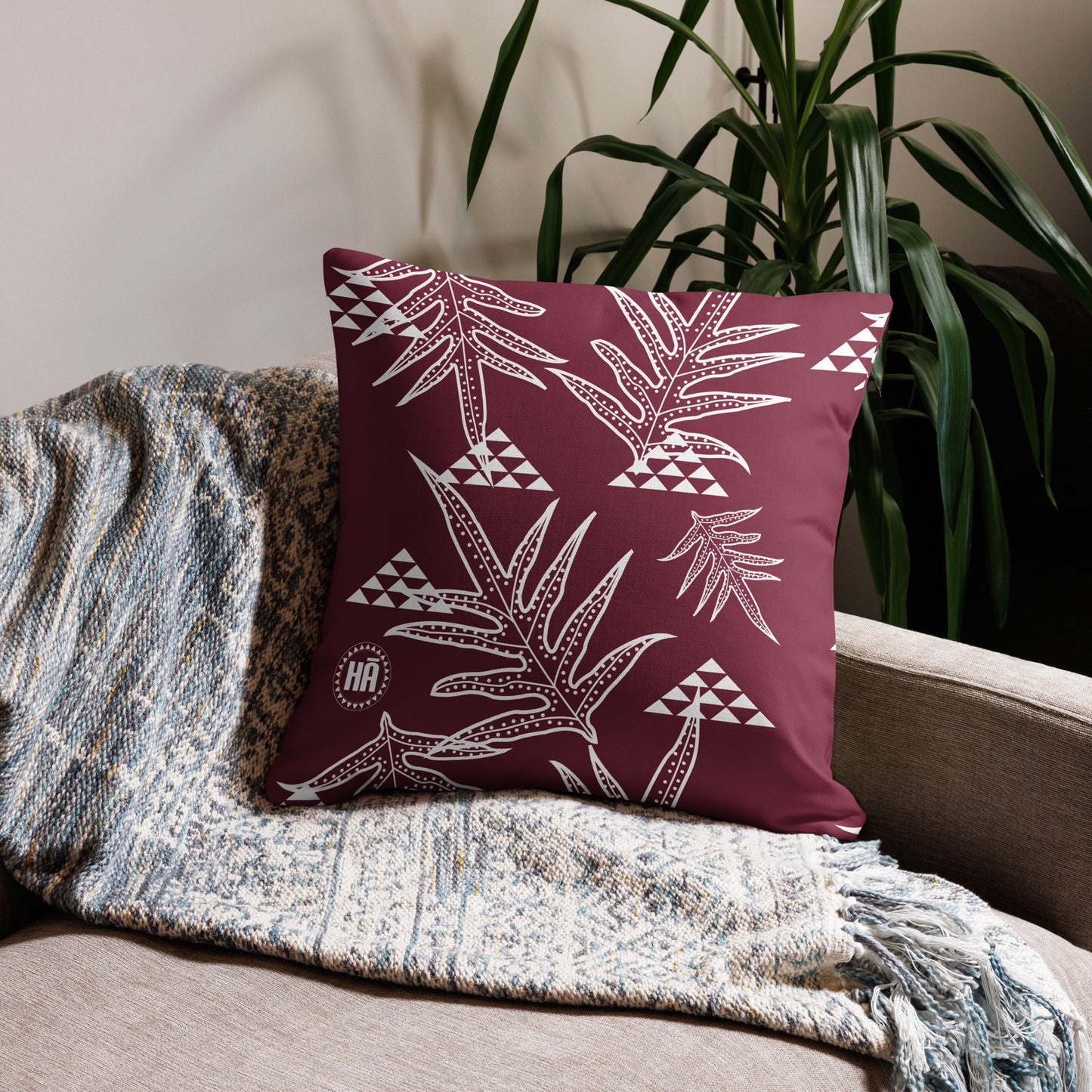 Laua'e Maroon Premium Pillow