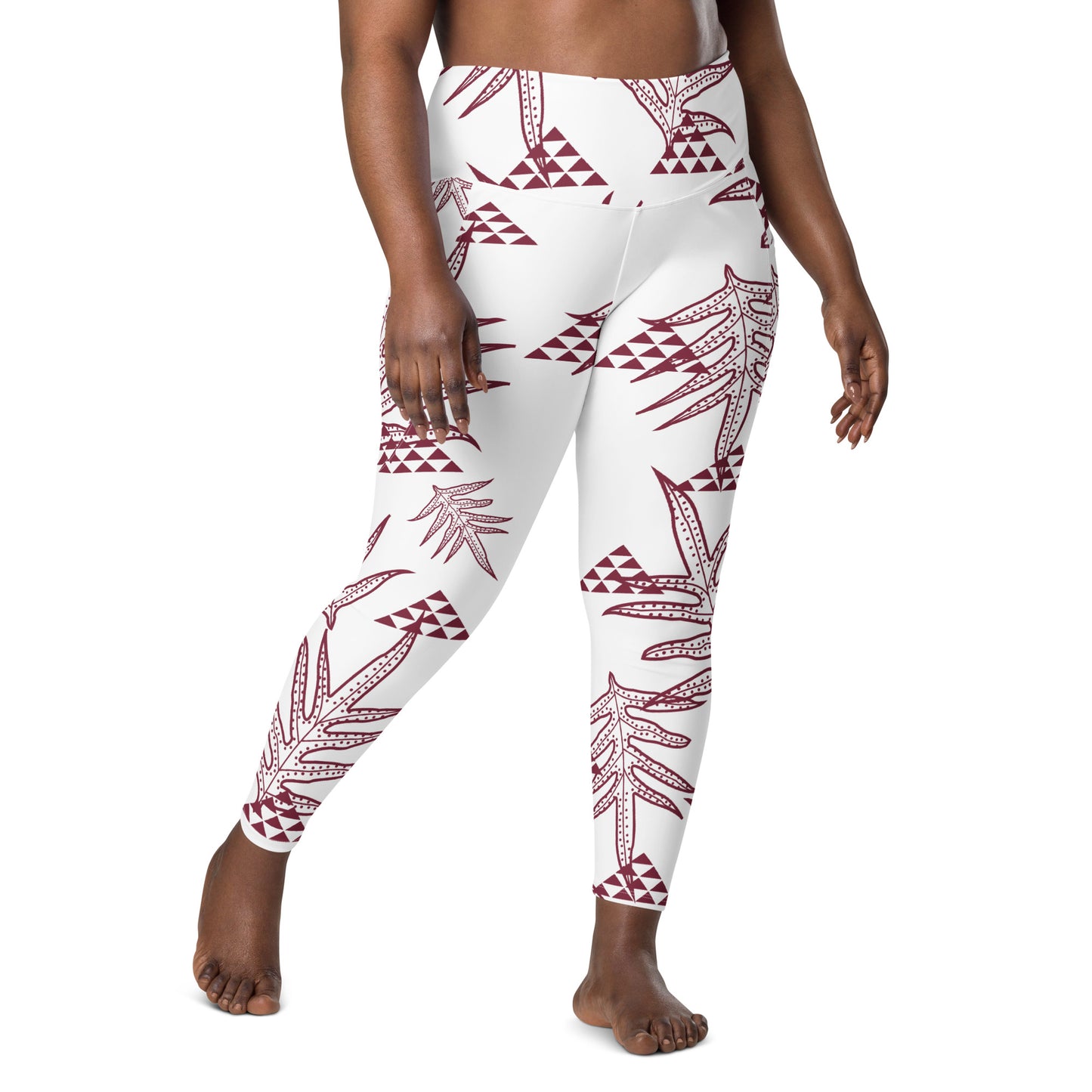 Laua'e Maroon Leggings with pockets