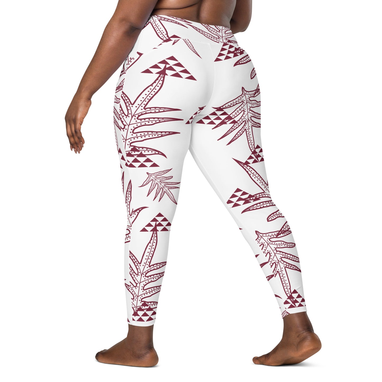 Laua'e Maroon Leggings with pockets