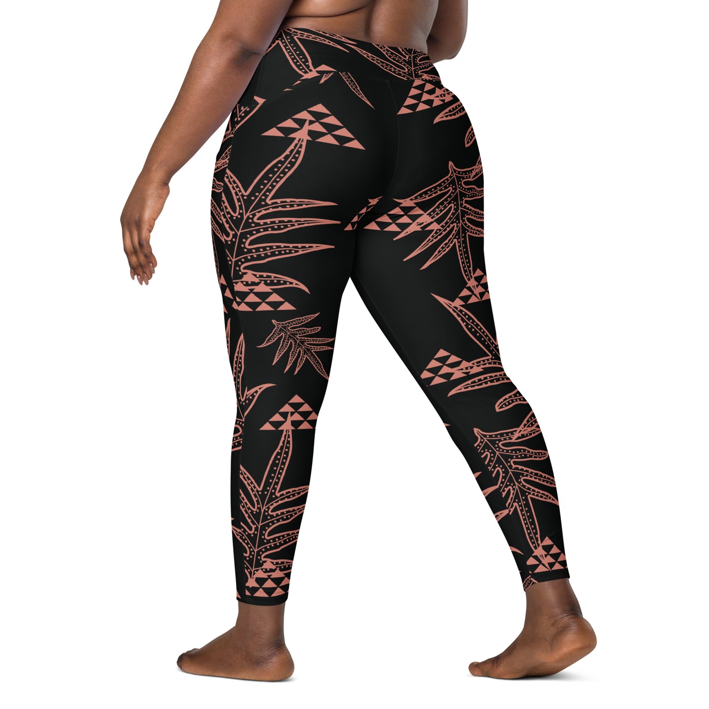 Laua'e Rose Leggings with pockets