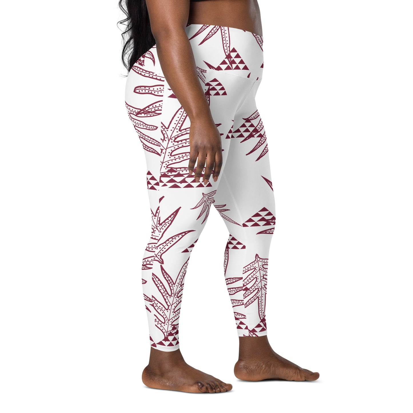 Laua'e Maroon Leggings with pockets