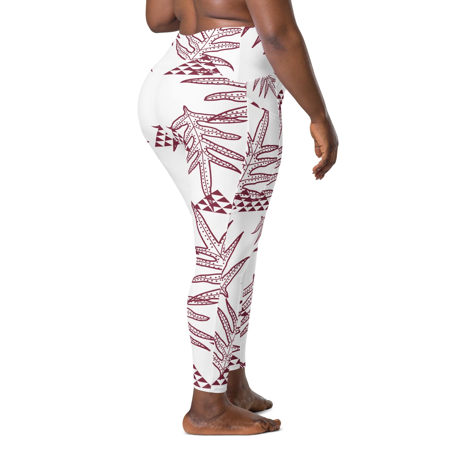 Laua'e Maroon Leggings with pockets