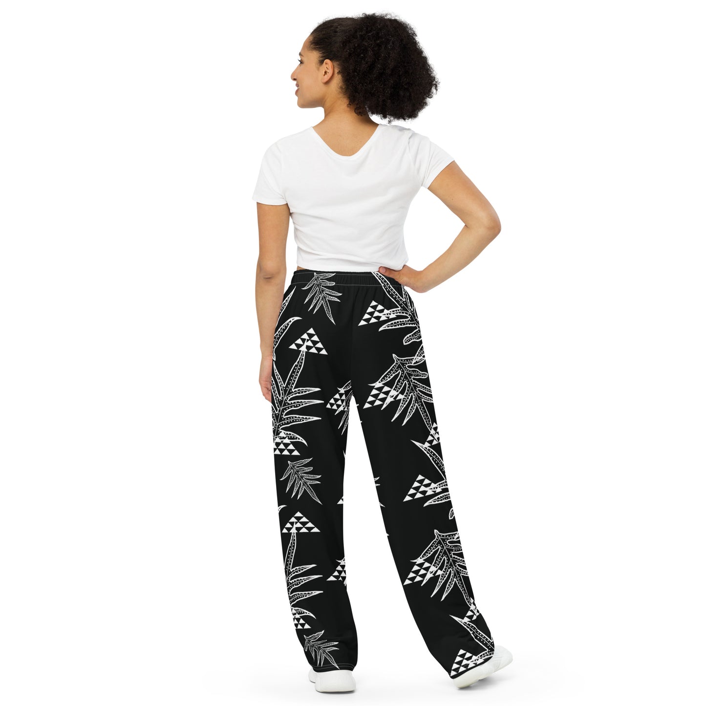 Laua'e Black unisex wide-leg pants