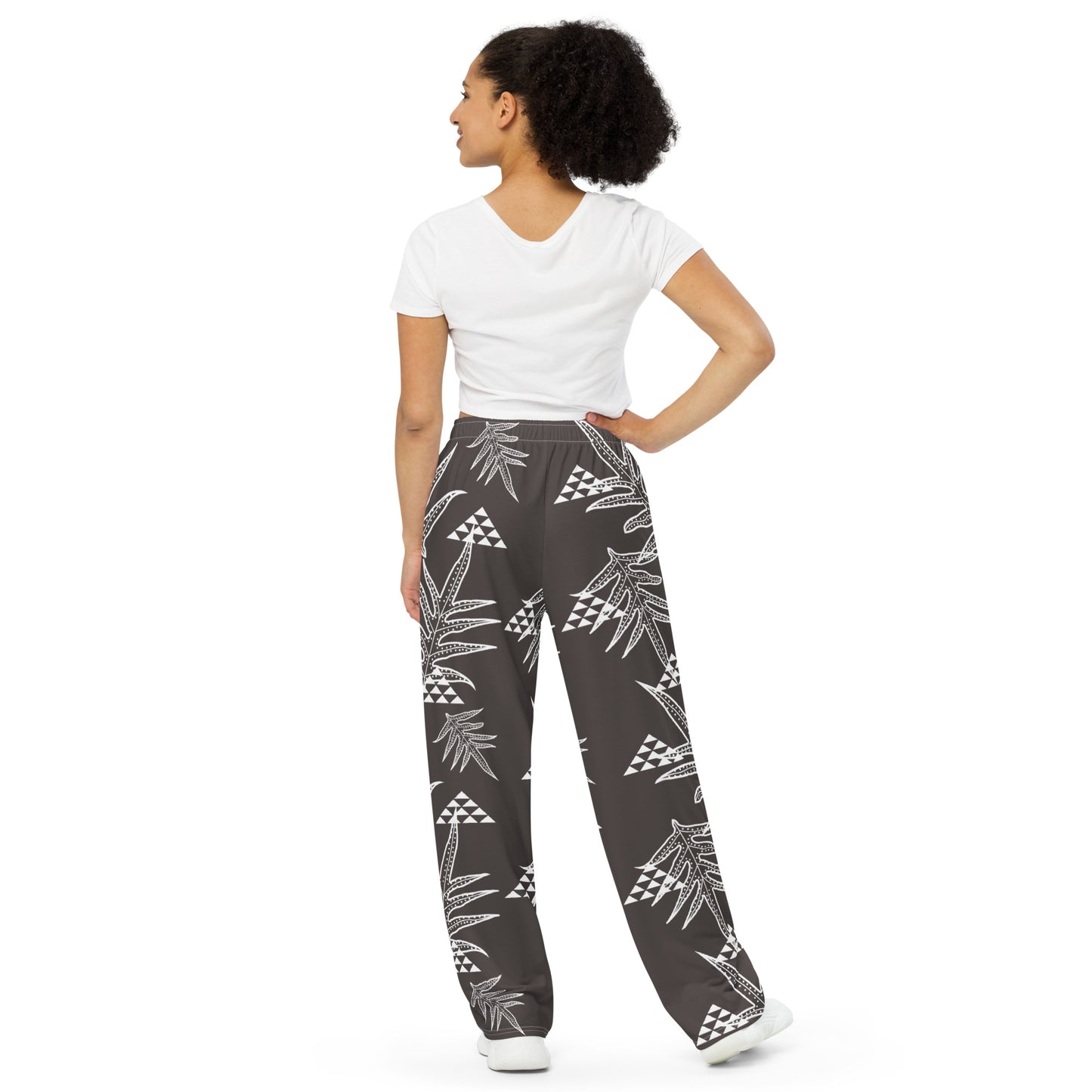 Laua'e Charcoal unisex wide-leg pants