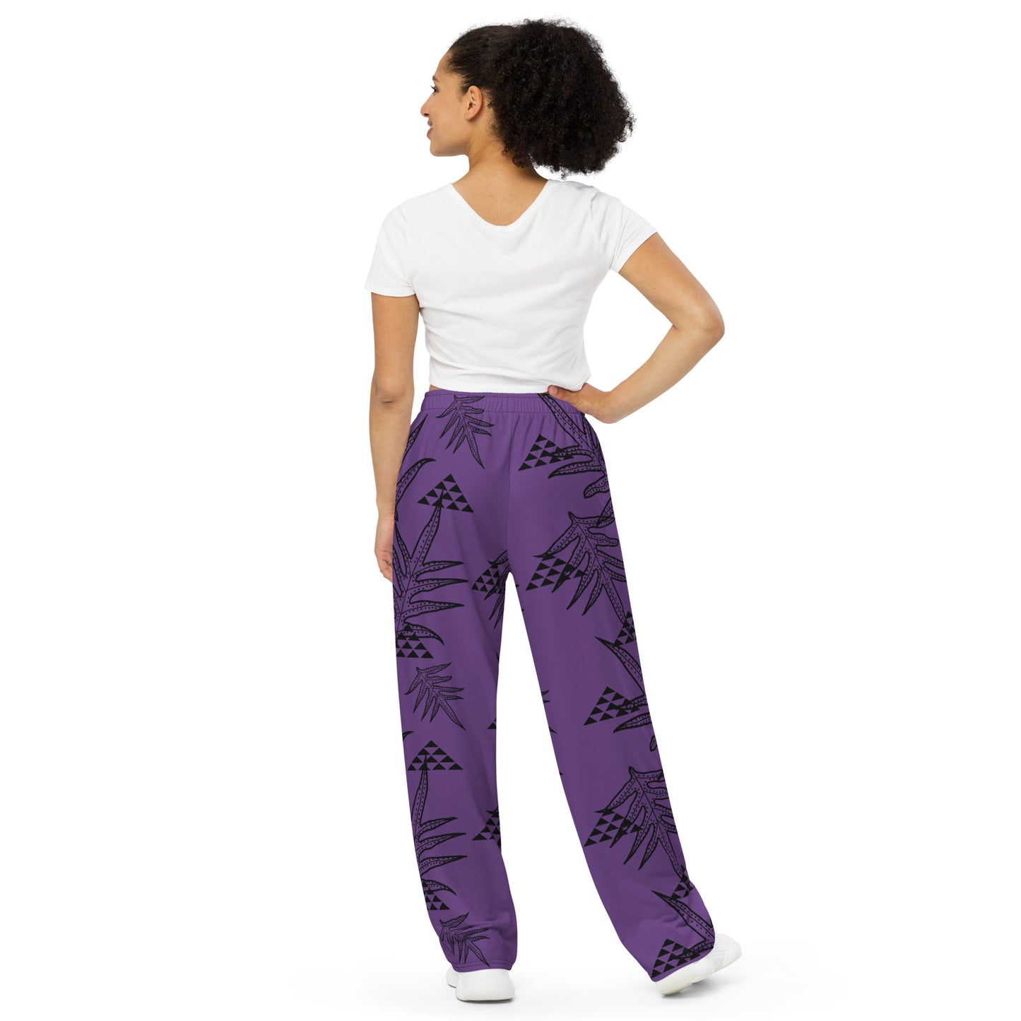 Laua'e Purple unisex wide-leg pants