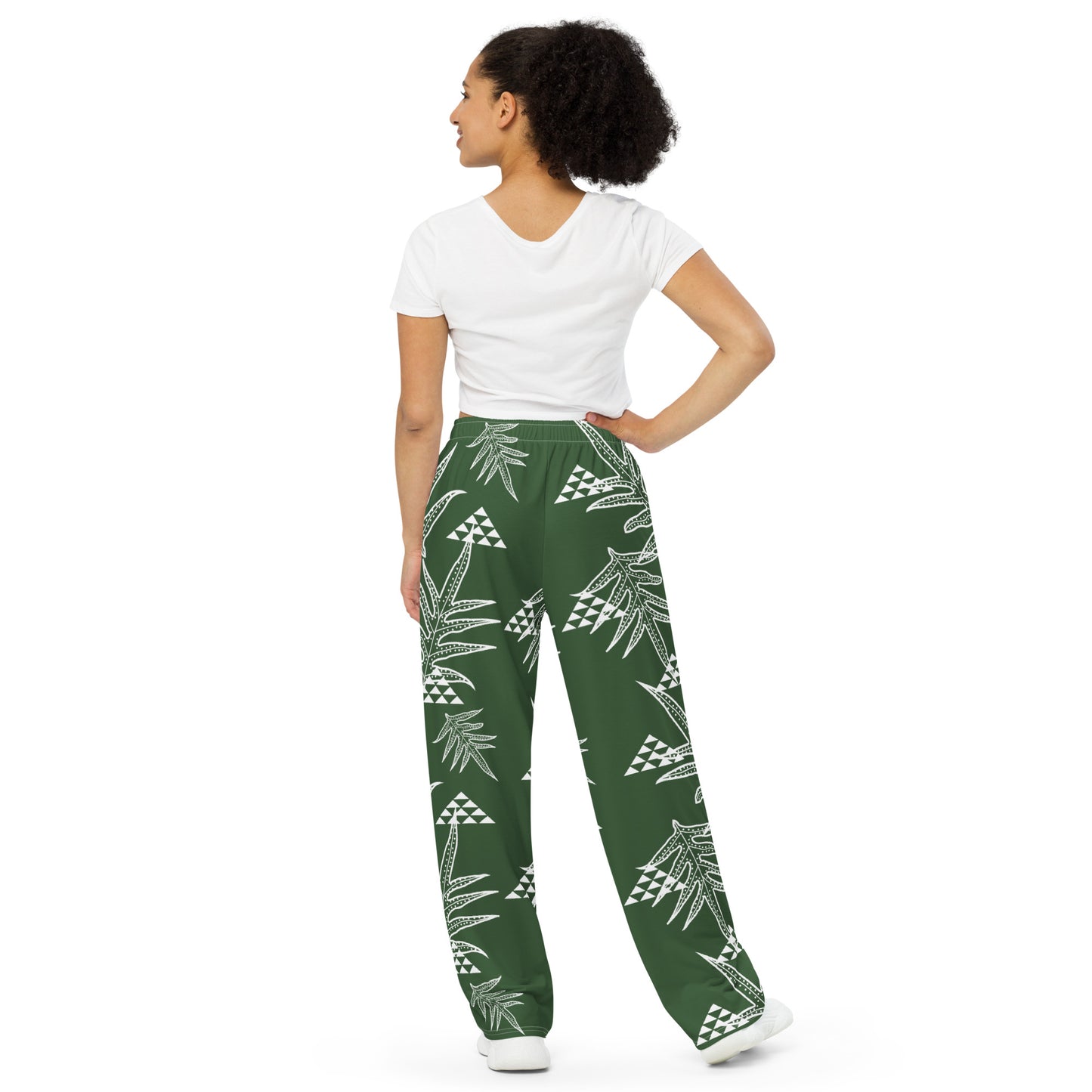 Laua'e Green unisex wide-leg pants