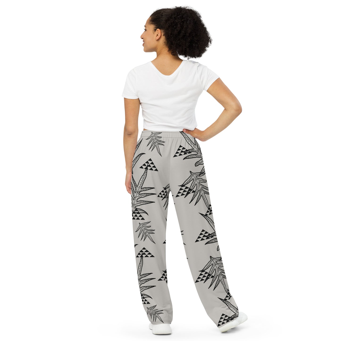 Laua'e Grey unisex wide-leg pants