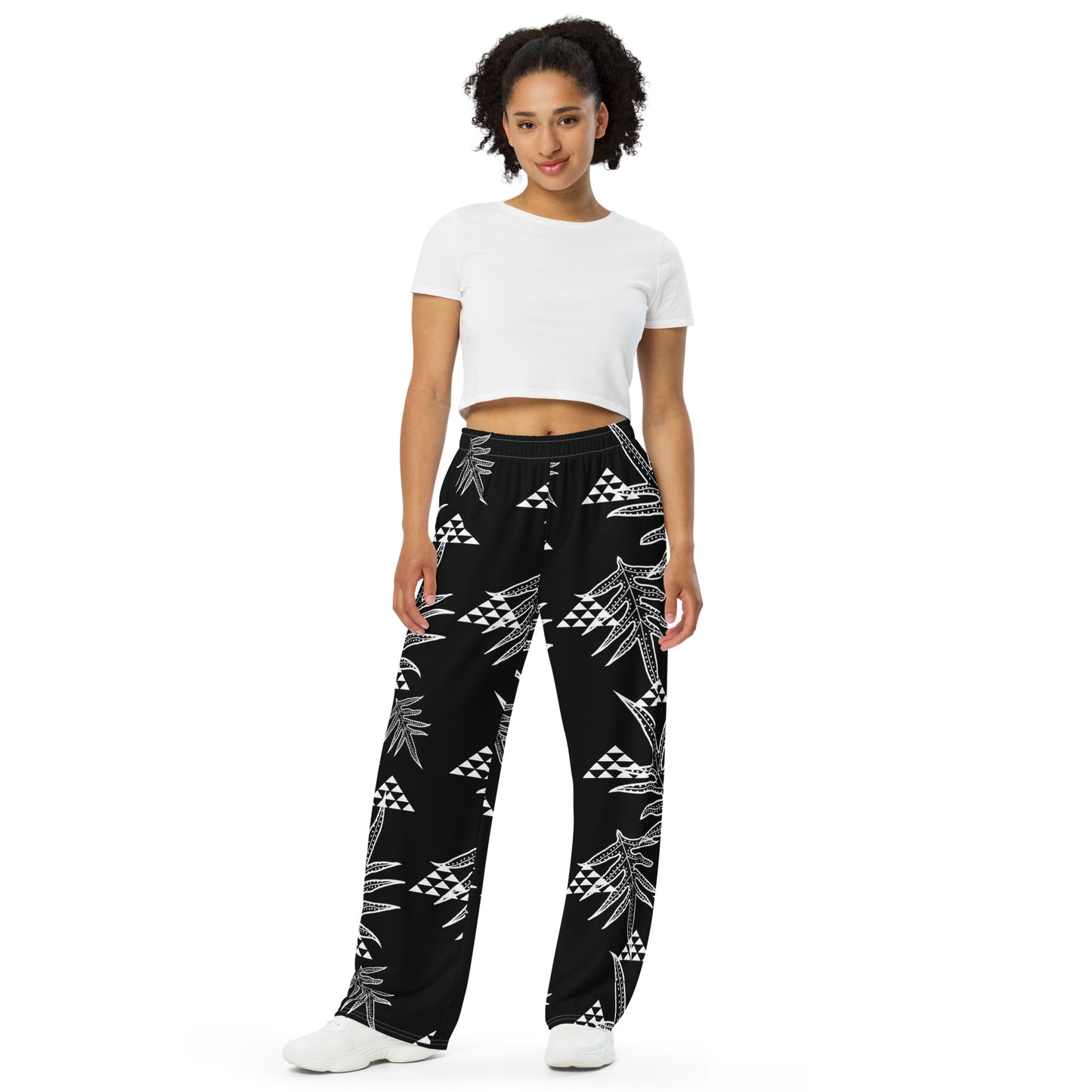 Laua'e Black unisex wide-leg pants