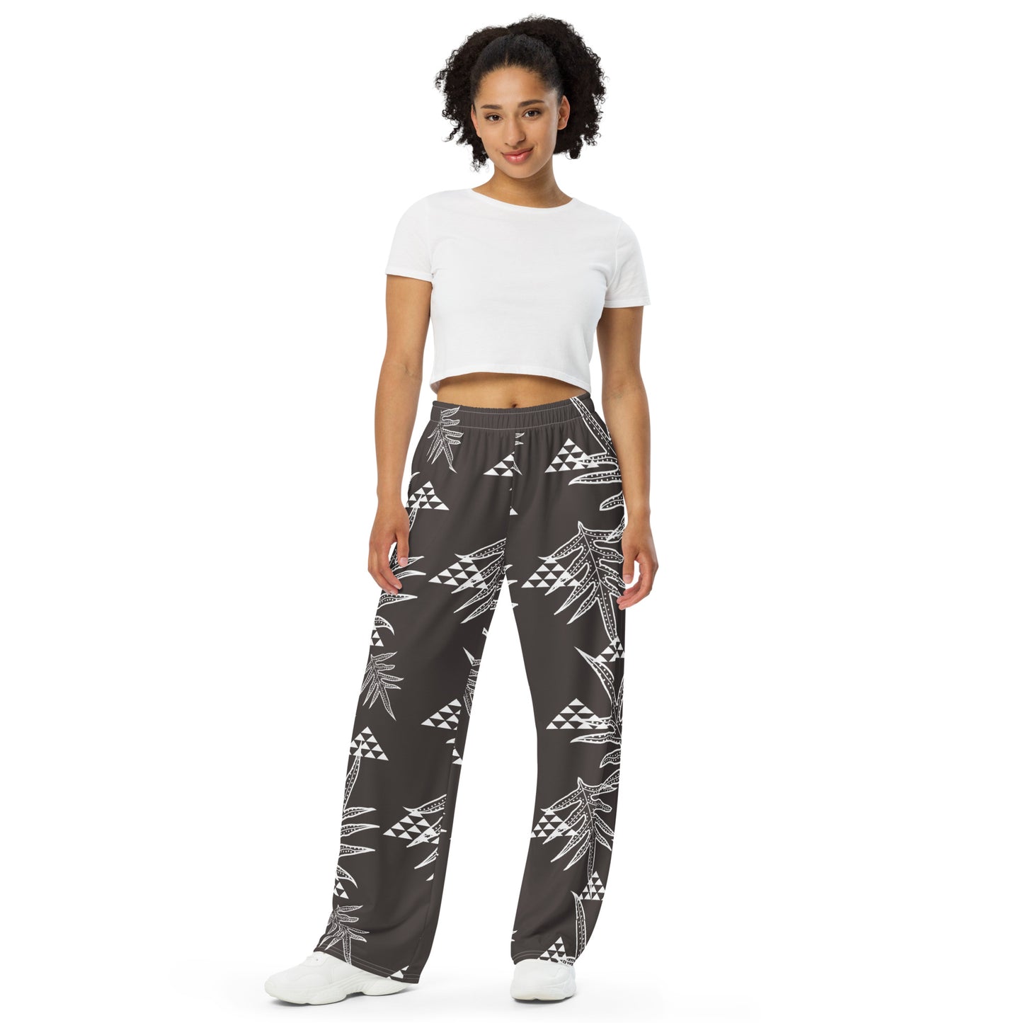 Laua'e Charcoal unisex wide-leg pants