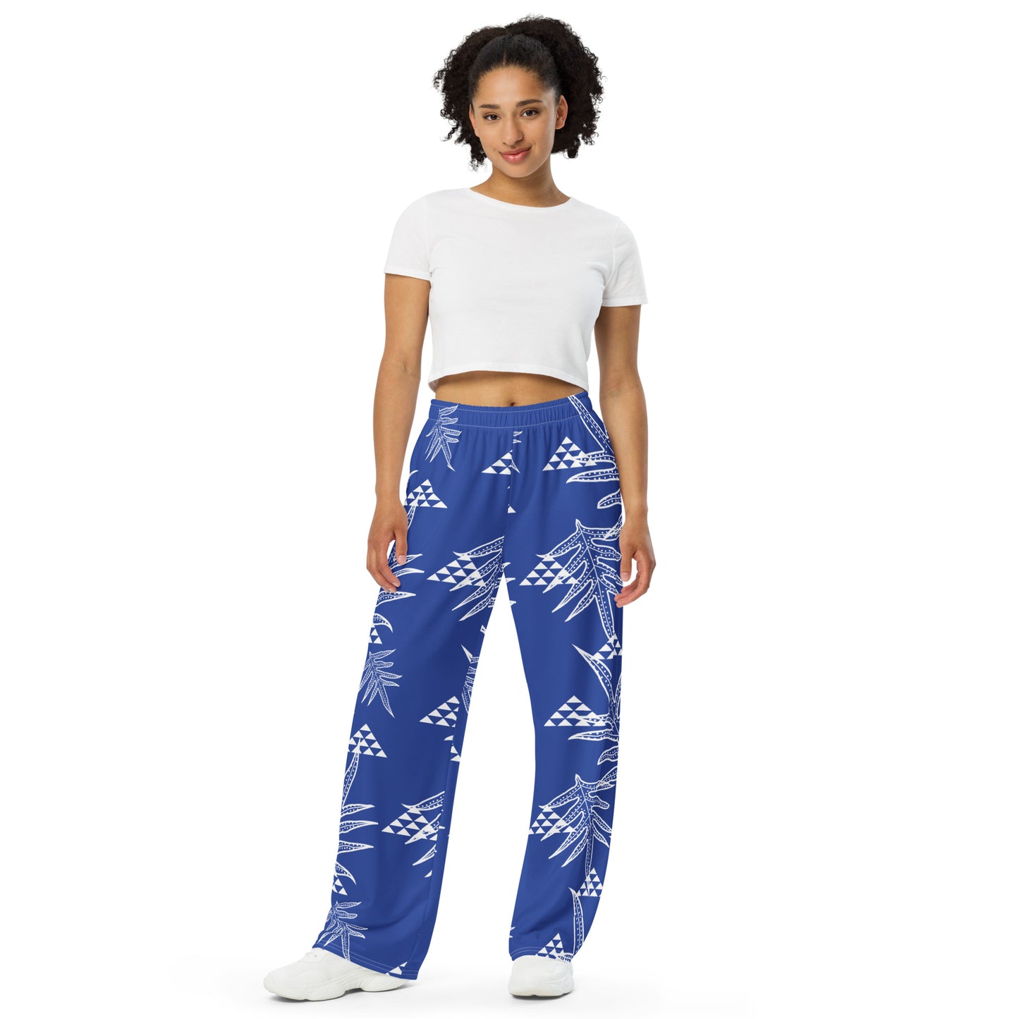 Laua'e Royal unisex wide-leg pants