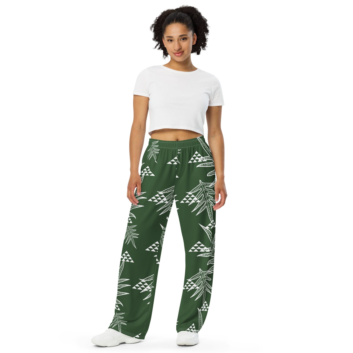 Laua'e Green unisex wide-leg pants