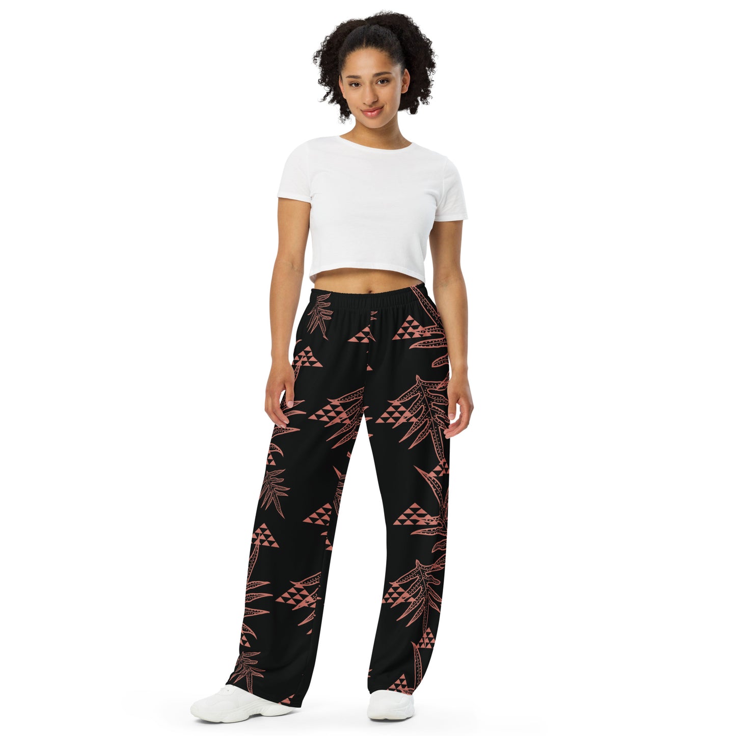 Laua'e Rose unisex wide-leg pants