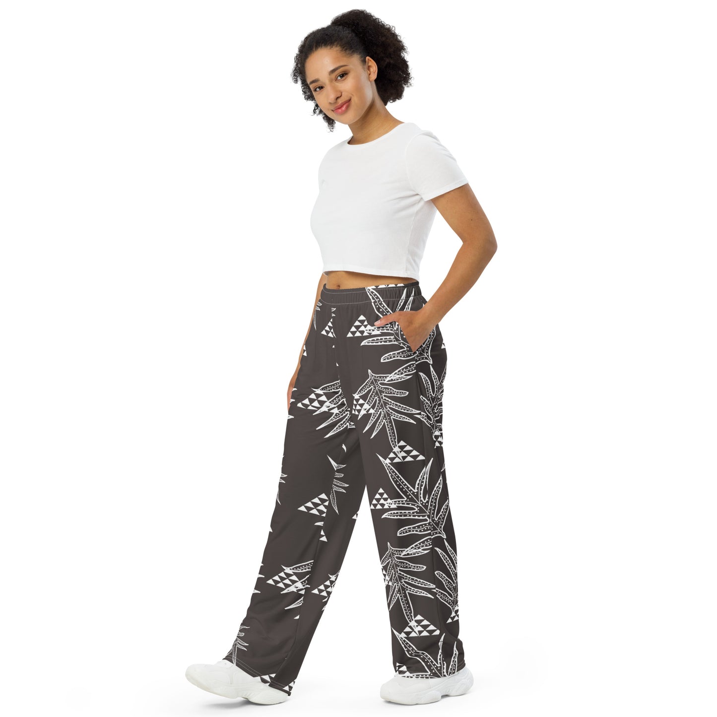 Laua'e Charcoal unisex wide-leg pants