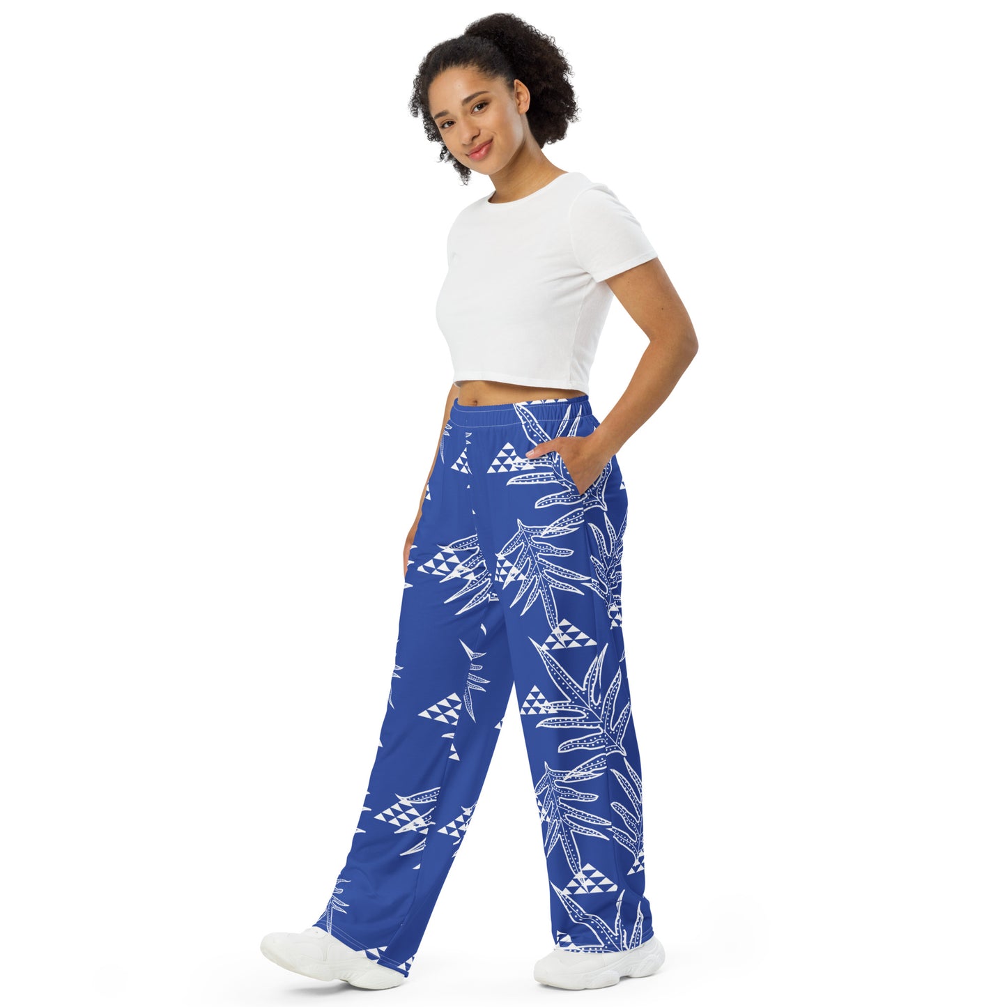 Laua'e Royal unisex wide-leg pants